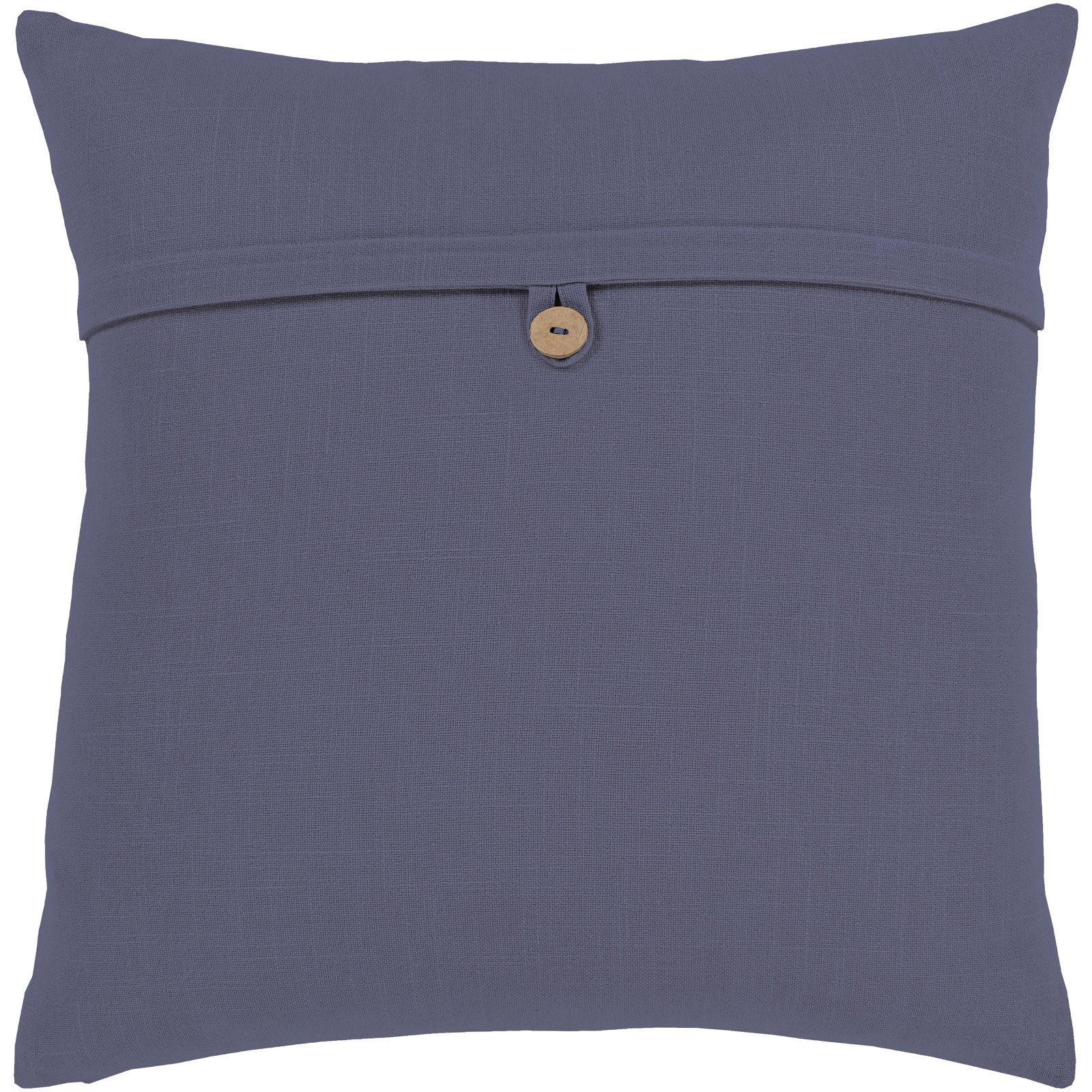 Leigh Buttons Cotton Throw Pillow, 18" x 18", Navy, Polyester