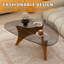 Table basse Mid-Century moderne en verre avec placement polyvalent-466353874