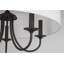 Lustre traditionnel 5 lumières Fedele 21 + abat-jour tambour en lin blanc, finition bronze huilé