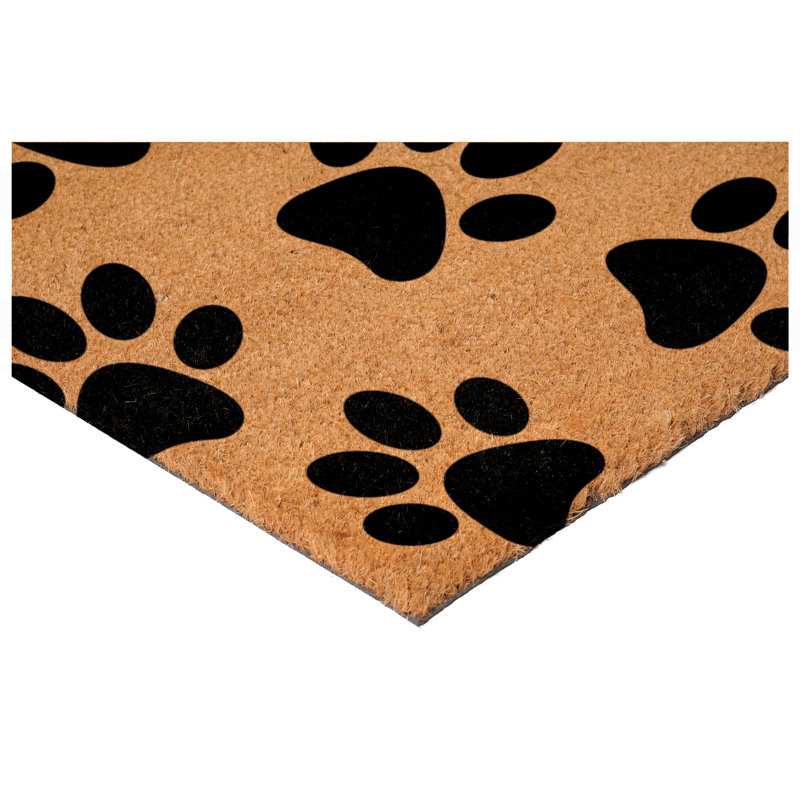 Paw Print Doormat, Black, 24" W x 36" L