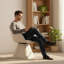 Chaise d'appoint pivotante à 180 °, chaise de salle à manger en velours imperméable avec base en bois (ensemble de 6)-264096915