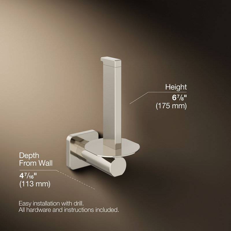 Parallel Vertical Toilet Paper Holder, Polished Nickel