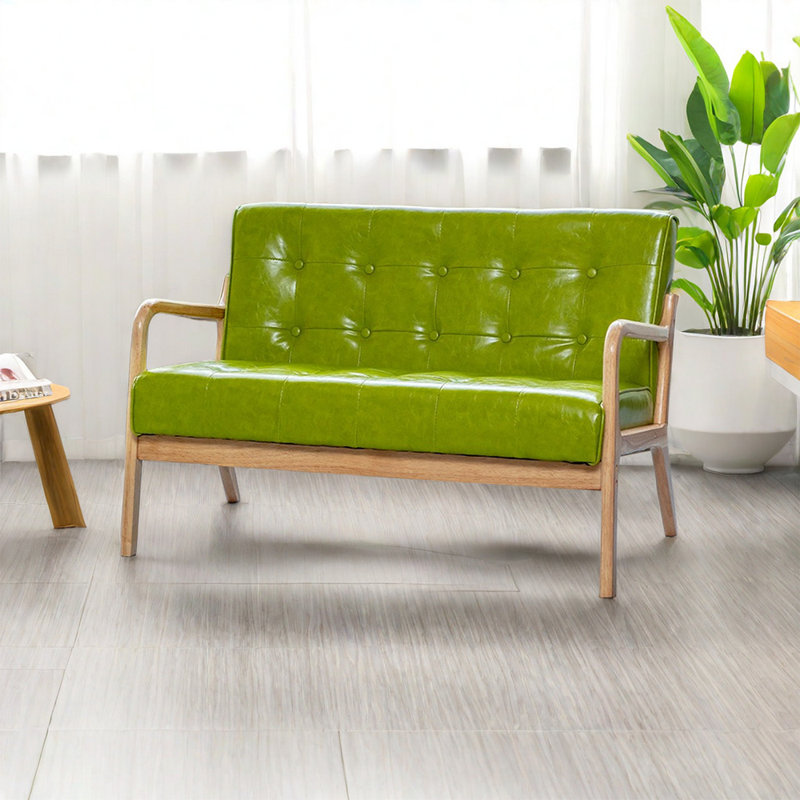 Causeuse 42,5 po Jahquell, Similicuir vert