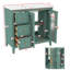 Meuble-lavabo de 36 pouces avec lavabo en céramique, armoire de rangement de salle de bain avec 3 tiroirs, 2 portes et 2 tablettes latérales ouvertes, style rétro-810627611