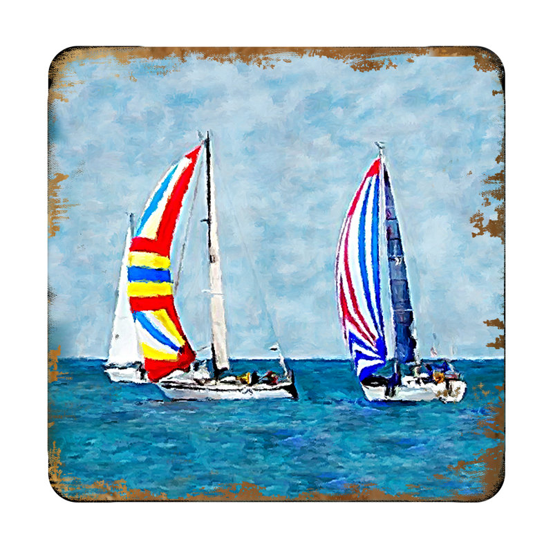 Wood Square 4 Piece Coaster Set