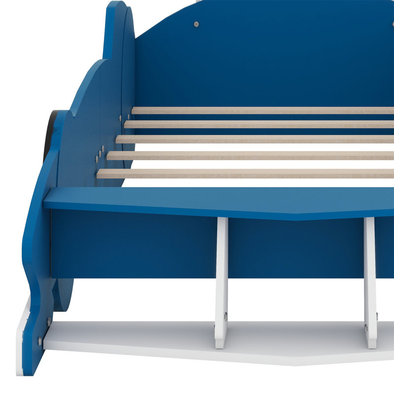 Lit plateforme avec roulettes Race, Bleu