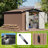 10 Ft. W x 12 Ft. D Galvanized Steel Frame Metal Storage Shed with Dual Lighting (Solar & Handheld) - Brown-120836603-112387367