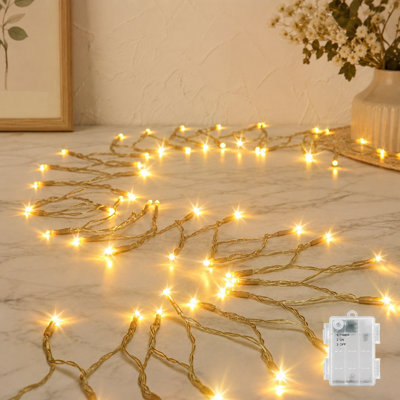 9.8FT Battery-Operated Fairy Light Set with 30 Warm White LEDs, Timer and Clear Wire, Waterproof for Indoor/Outdoor Garlands, Parties, or Gardens
