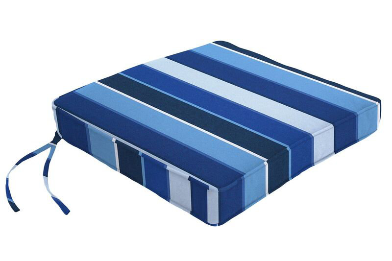 Coussin de chaise en sunbrella, H 2,5 po x l 19 po x P 18 po, Milano cobalt rayé Sunbrella®