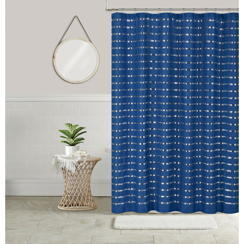 Rideau de douche à rayures, Bleu