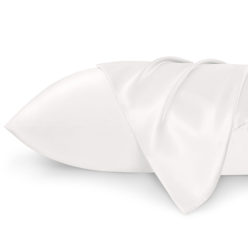 Ensemble de 2 taies d'oreiller en satin, 300 fils au pouce, GentleSoft ™, Taie d'oreiller standard, Ivoire