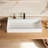 36" X 18" Solid Surface Wall Mount Rectangle Matte White Vessel Sink With Faucet Hole