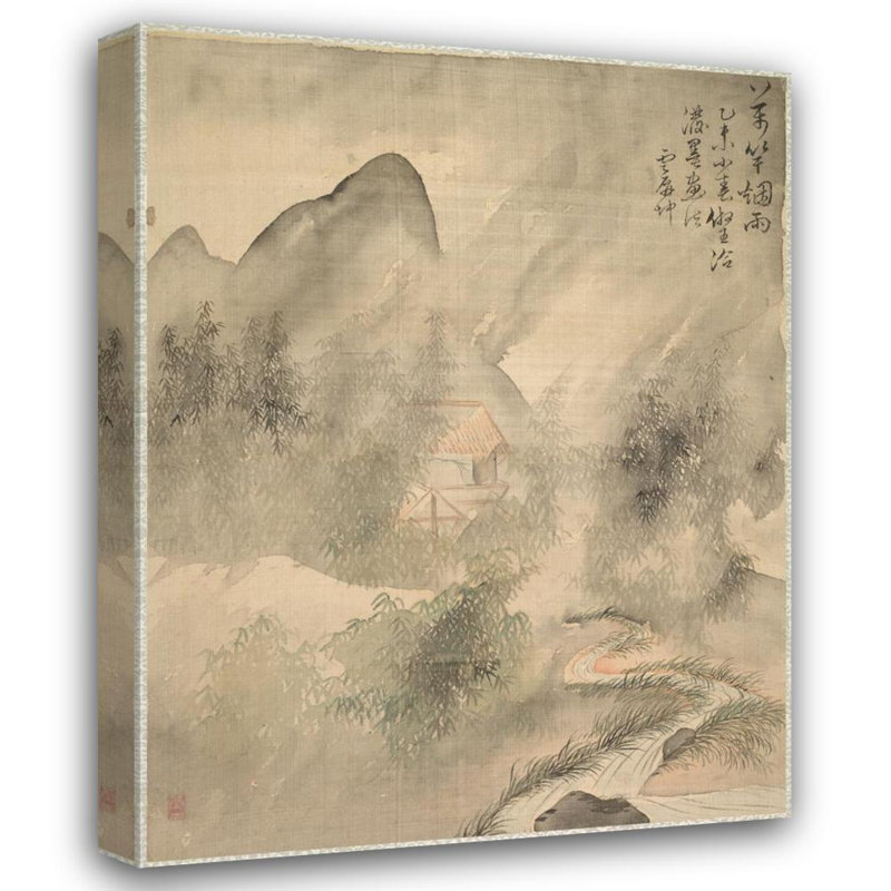 "Dix mille bambous dans la brume et la pluie" par Tsubaki Chinzan - Art mural sur toile tendue avec châssis