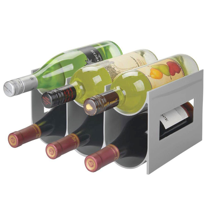 Arthenia 6 Bottle Tabletop Wine Bottle Rack, Grey/Brown/Blue