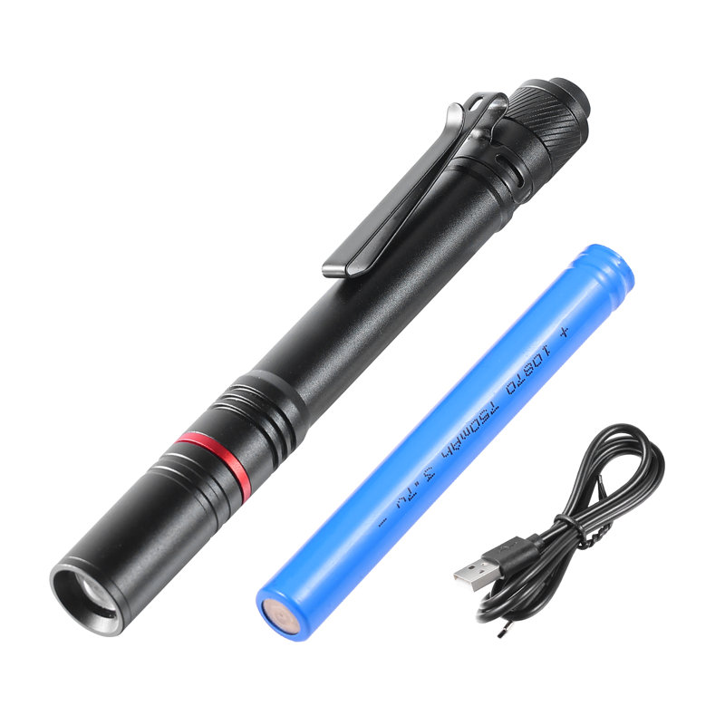 Lampe de poche rechargeable 5,9 pouces 300 lumens 3 modes d'éclairage