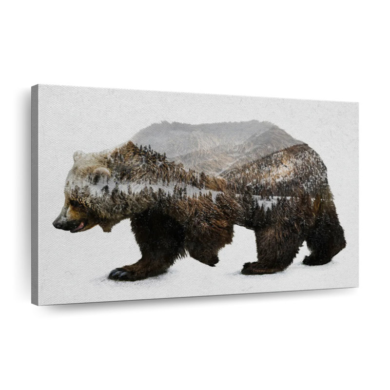 «The Kodiak Brown Bear», reproduction sur toile, H 24 po x l 36 po x P 1,25 po