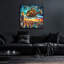  «Steampunk Helicopters Over New York» par Rey Klimt, art mural en verre acrylique, 36 po x 36 po-2053167920