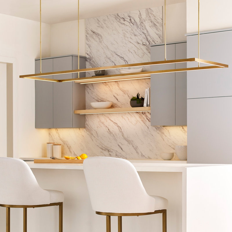 Stagger Halo 1 - Light LED Pendant, Natural Brass