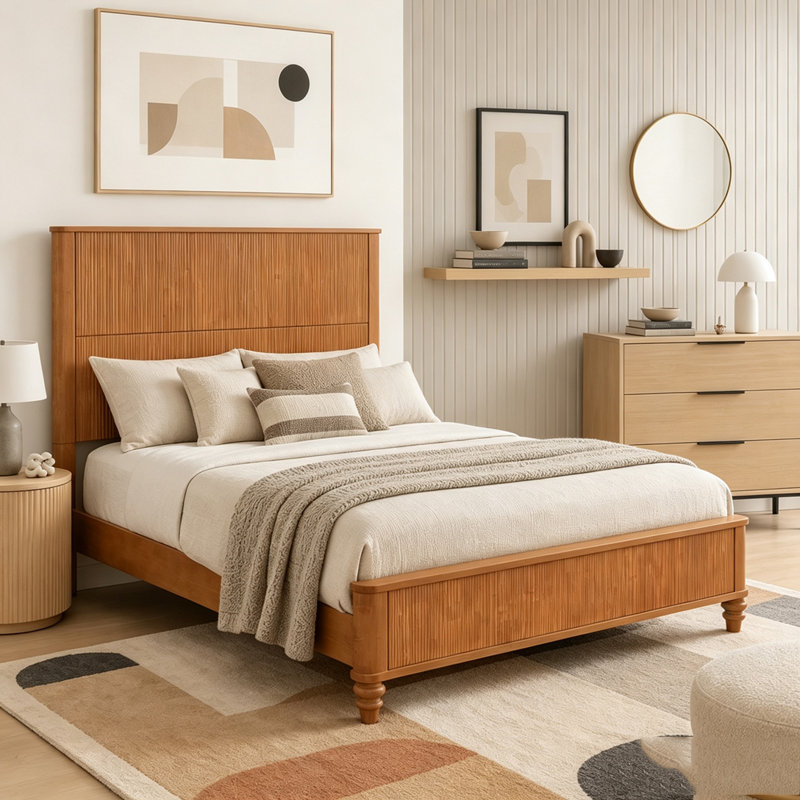 Solid Wood Bed Frame, Queen