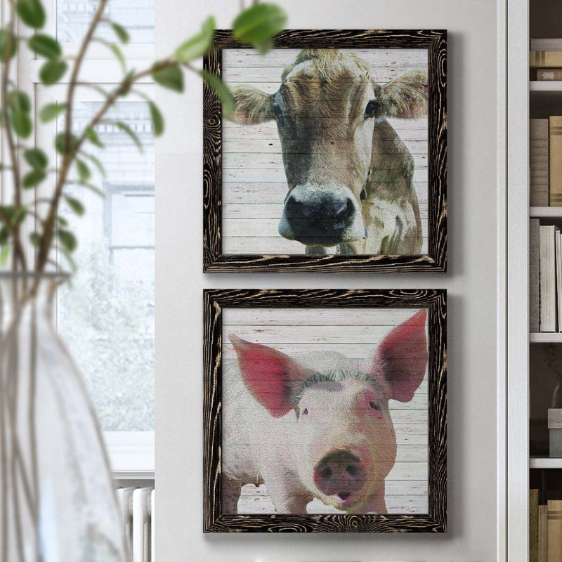 Maude - Ensemble de 2 cadres photo sur toile, H 17 po x l 34 po x P 1,5 po, Cadre noir