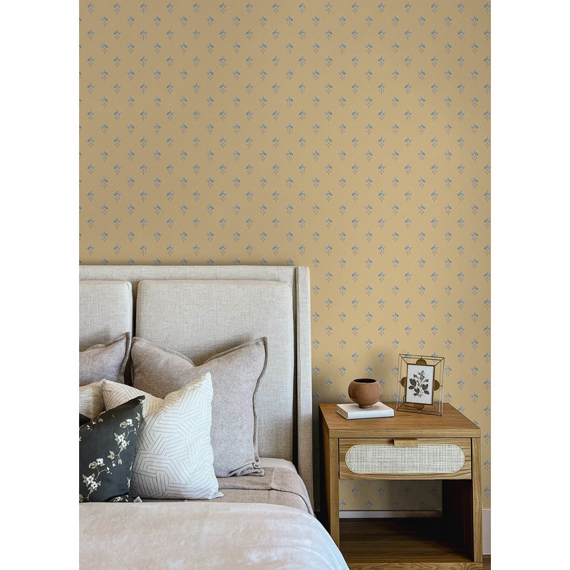 Papier peint floral Surdiva, Jaune