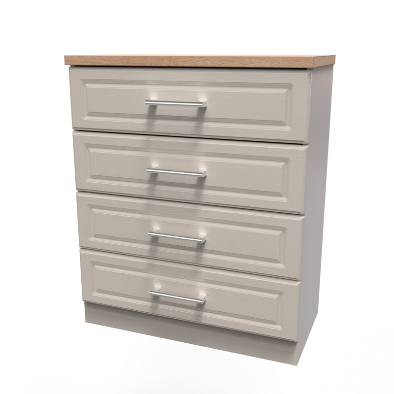 Fully Assembled Clemmie 4 - Drawer Chest of Drawers, Kashmir Ash/Oak