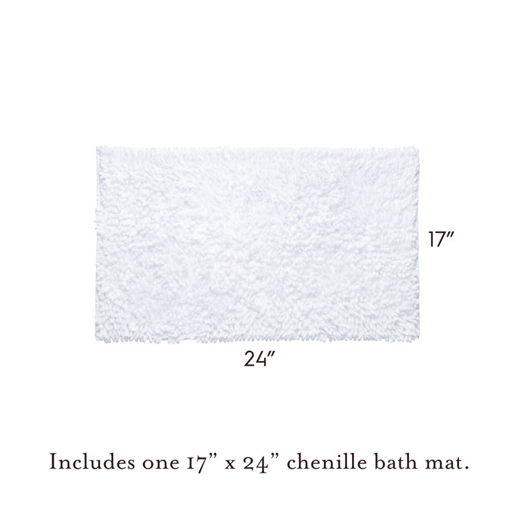 Laura Ashley Butter Chenille Bath Mat Light Grey