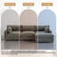 Canapé modulaire réversible 3 pièces rembourré en flanelle de fourrure de lapin gris clair avec 3 coussins-2101244176-2101244178