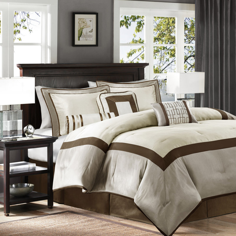 Literie 7 oreillers décoratifs, taupe / brun et complexes pour la vapeur, Taupe/brun