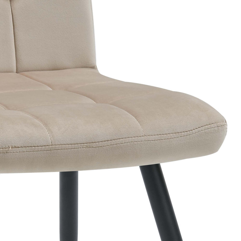 Leann Tufted Velvet Upholstered Back Side Chair, Cream Velvet