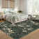 Floral Machine Washable Rug with Non-Slip Backing, Stain-Resistant Soft Low Pile Floor Mats, Foldable Farmhouse Indoor Carpet for Bedroom, Nursery