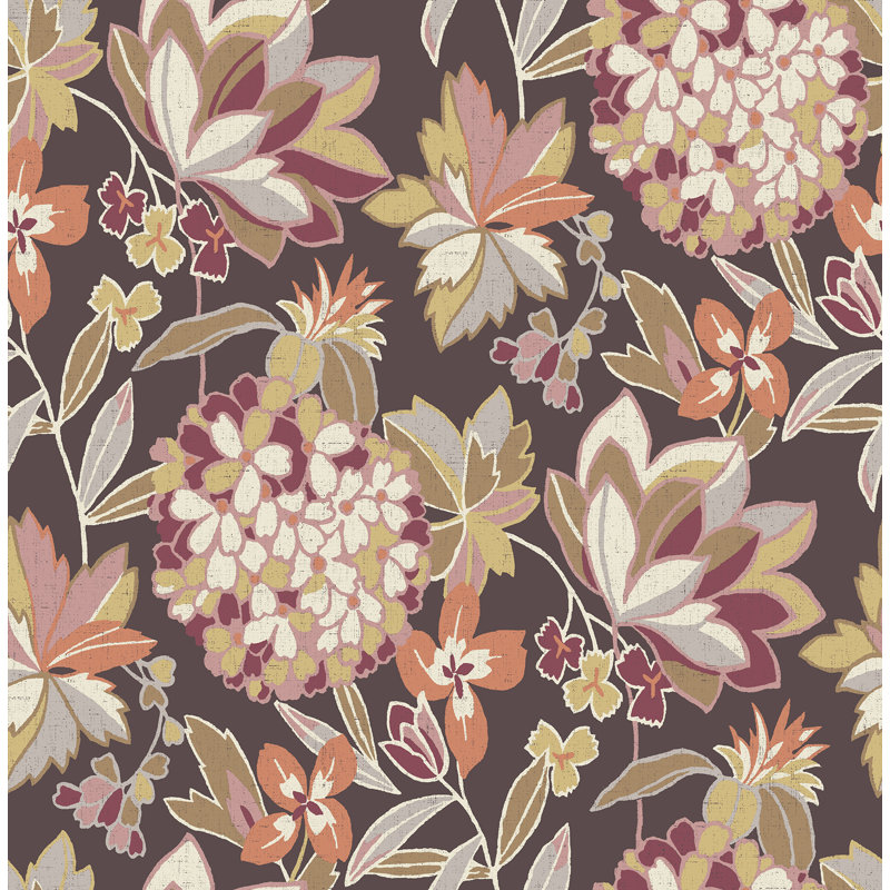 Valdivian Fuchsia Floral Wallpaper, Yellow