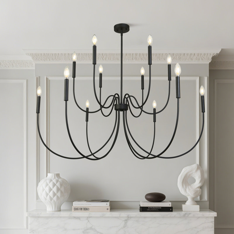 Otho 12-Light Dimmable Oversize 47" Width Chandelier