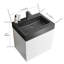Meuble-lavabo 24 po, blanc / noir, design de pointe, options de rangement généreuses, travail silencieux, meuble-lavabo mural moderne - beauté blanche et noire, rangement élargi, fonction, attrayant biseauté-1069242976-1069242980