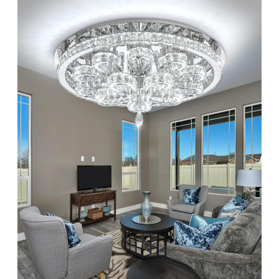 Glam Led Dimmable Crystal Chandelier