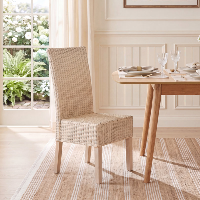 McKenney 17.7'' H Pine Side Chair, White Washed