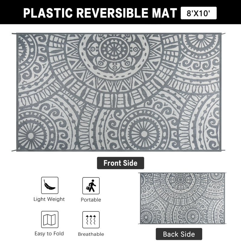 Tapis d'extérieur réversible GRASSO, Rectangle 108 po x 72 po