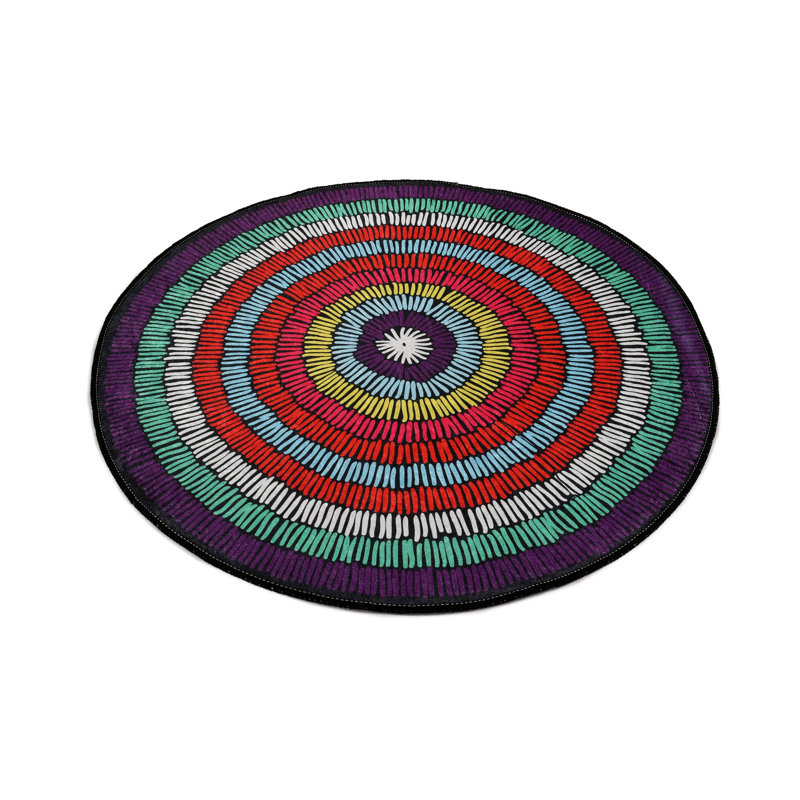 Antibacterial Round Carpet, 39.4 Inches Diameter, 100% Polyester, 0.2 Inches Pile Height | Non-Slip Underside, Machine Washable | Perfect for Living Room, Bedroom, and Playroom, Soft and Durable Design