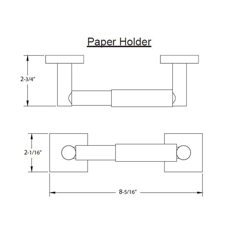 1100 Series Wall Mounted Toilet Paper Holder, Matte Black