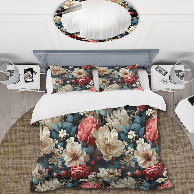Boho Victorian Fusion Victorian Pattern XI - Ensemble de housse de couette à motif floral