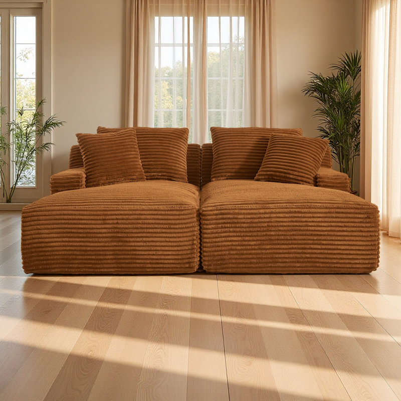 Très grand méridienne Mercer41, Orange, H 34 po x l 71 po x L 62 po