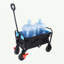 Mini Folding Wagon Garden Shopping Beach Cart (Black+Blue+Brake)