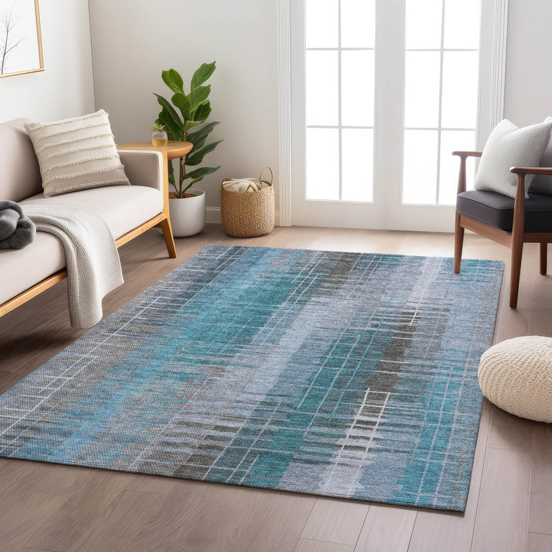 Machine Washable Indoor/Outdoor London ACN2261 Stripes Rug, Rectangle 2'6" x 3'10"