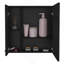 Armoire à pharmacie à double porte H 23 po, quatre tablettes intérieures, noir-728415393