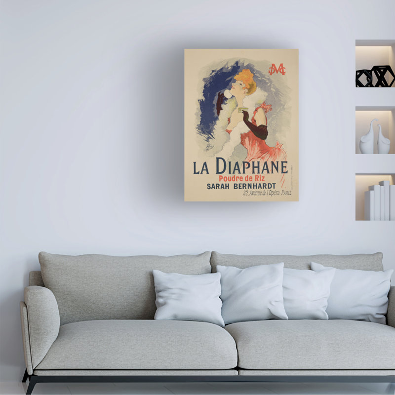 Art sur toile, Jules Cheret, La diaphane, par Sarah Bernhardt, H 24 po x l 18 po