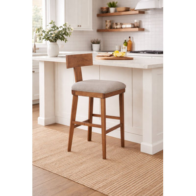Theodora T- Back Bar Stool with Wood Seat Frame and Cushion