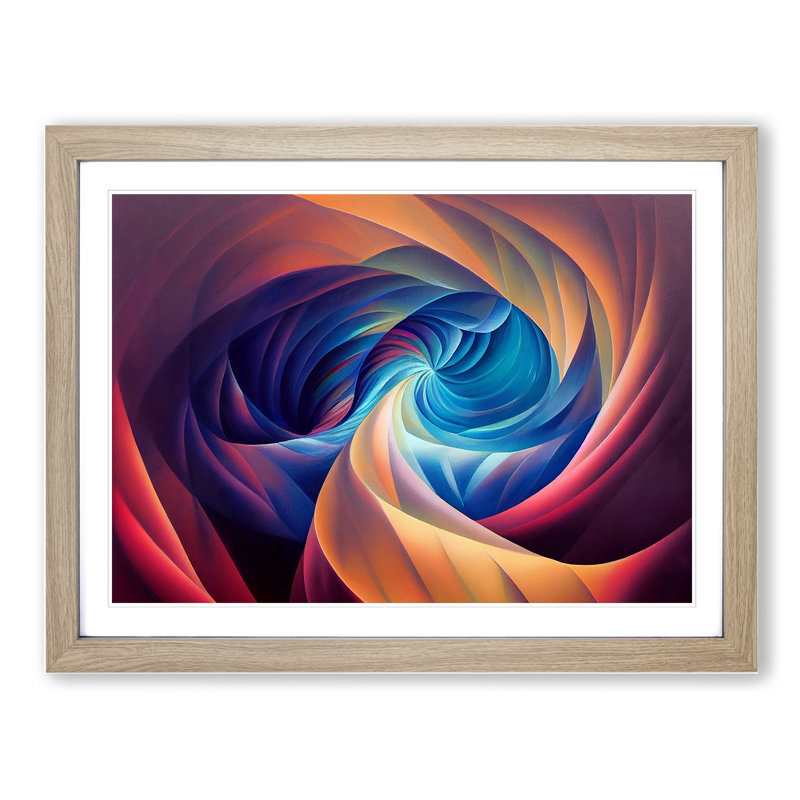 Fractal - Single Picture Frame Print, 46cm H x 64cm W x 2cm D, Oak