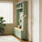 4-in-1 Hall Tree with 6 Golden Hooks, Wood Grain Bench with Multiple Storage Space-1363963892