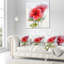 Fleur d'hibiscus rouge aquarelle - coussin imprimé floral-29601073-29601076