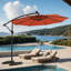 10ft Solar LED Offset Hanging Market Patio Umbrella  ( khaki )-733244967